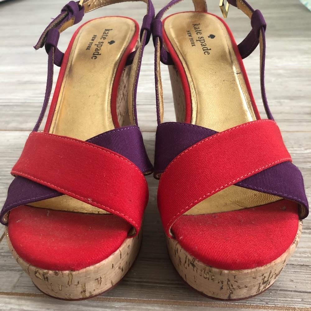 Kate Spade Penny Cork Wedge Sandals Shoes - Picture 4 of 8